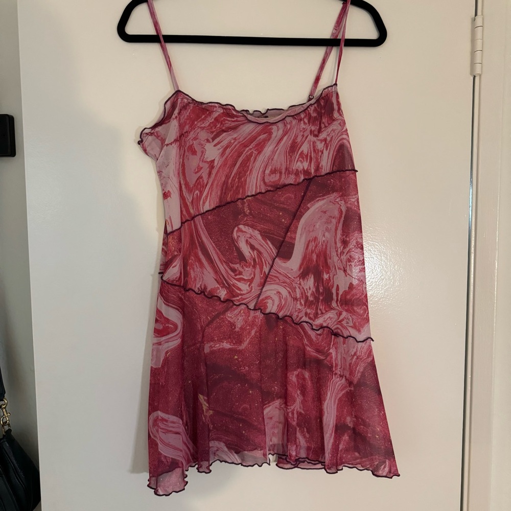 Urban Outfitters Moxie Mesh Mini Slip Dress